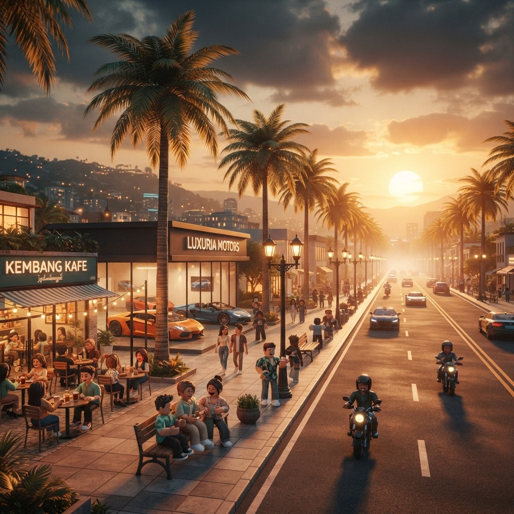 Hangout Point city at sunset